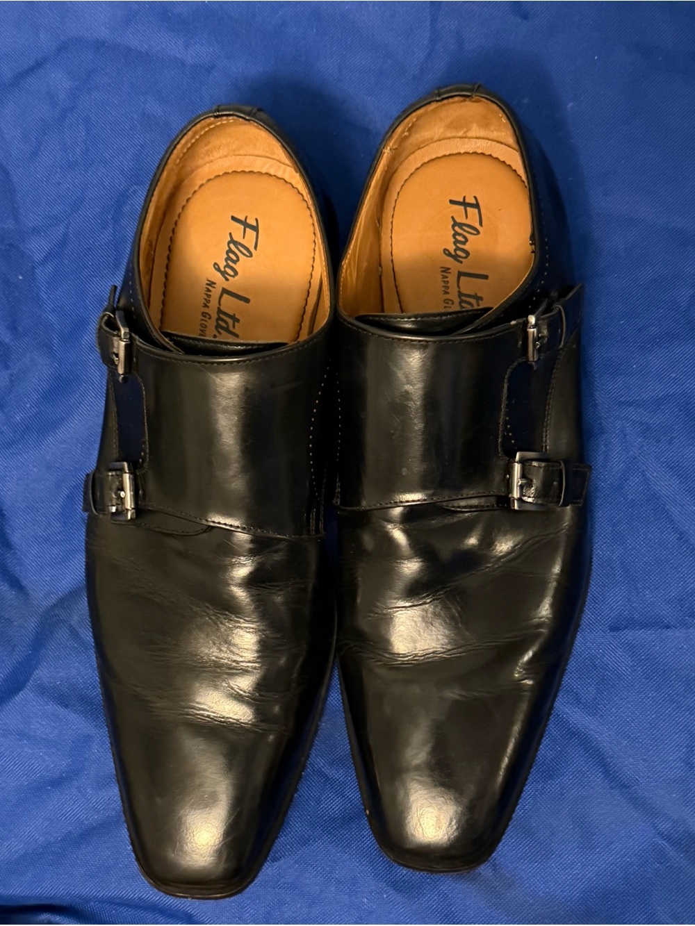 Black Double Monk Strap 100% Leather Dress Shoes